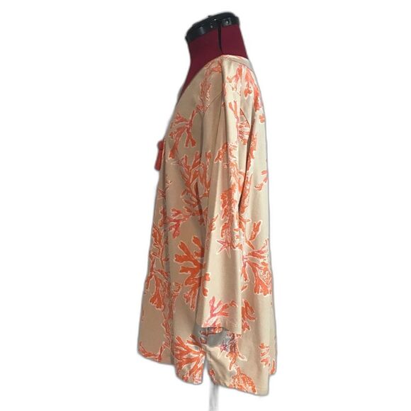 Belle by Kim Gravel Primabelle Knit Ciao Bella! Tassel Zip Top Size Large Coral - Picture 5 of 8